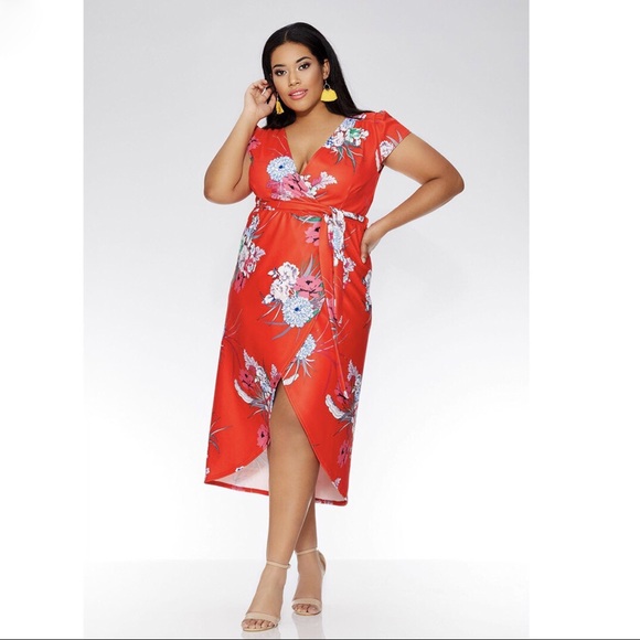 Quiz Curve Dresses & Skirts - 🆕 Quiz Curve Oriental Faux Wrap Dress